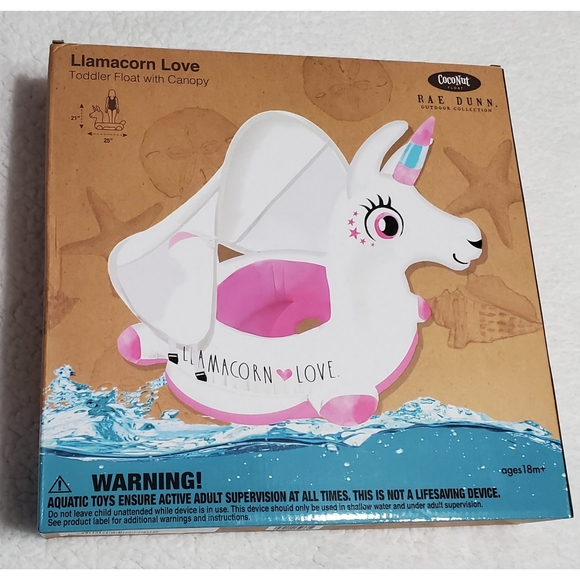 Brand New Rae Dunn Llamacorn Love Pool Float with Canopy - 21x25” (For T… - Picture 4 of 9